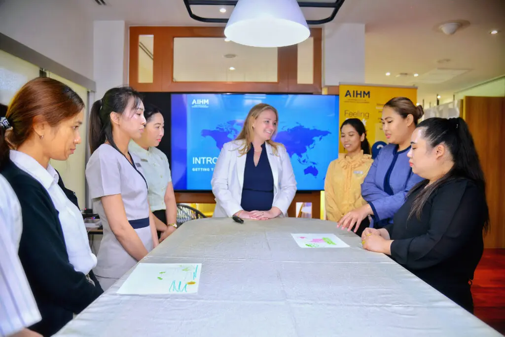 AIHM Executive Education Personal Branding workshop with participants learning how to present themselves professionally, build confidence, and develop a strong career identity.