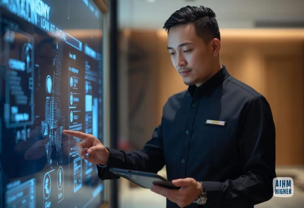 HOTEL PROFESSIONAL WORKING WITH AI