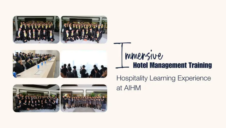 Students from the Philippines participate in an immersive hospitality management training programme at AIHM Bangkok, combining classroom learning, hotel operations exposure, and industry experiences.
