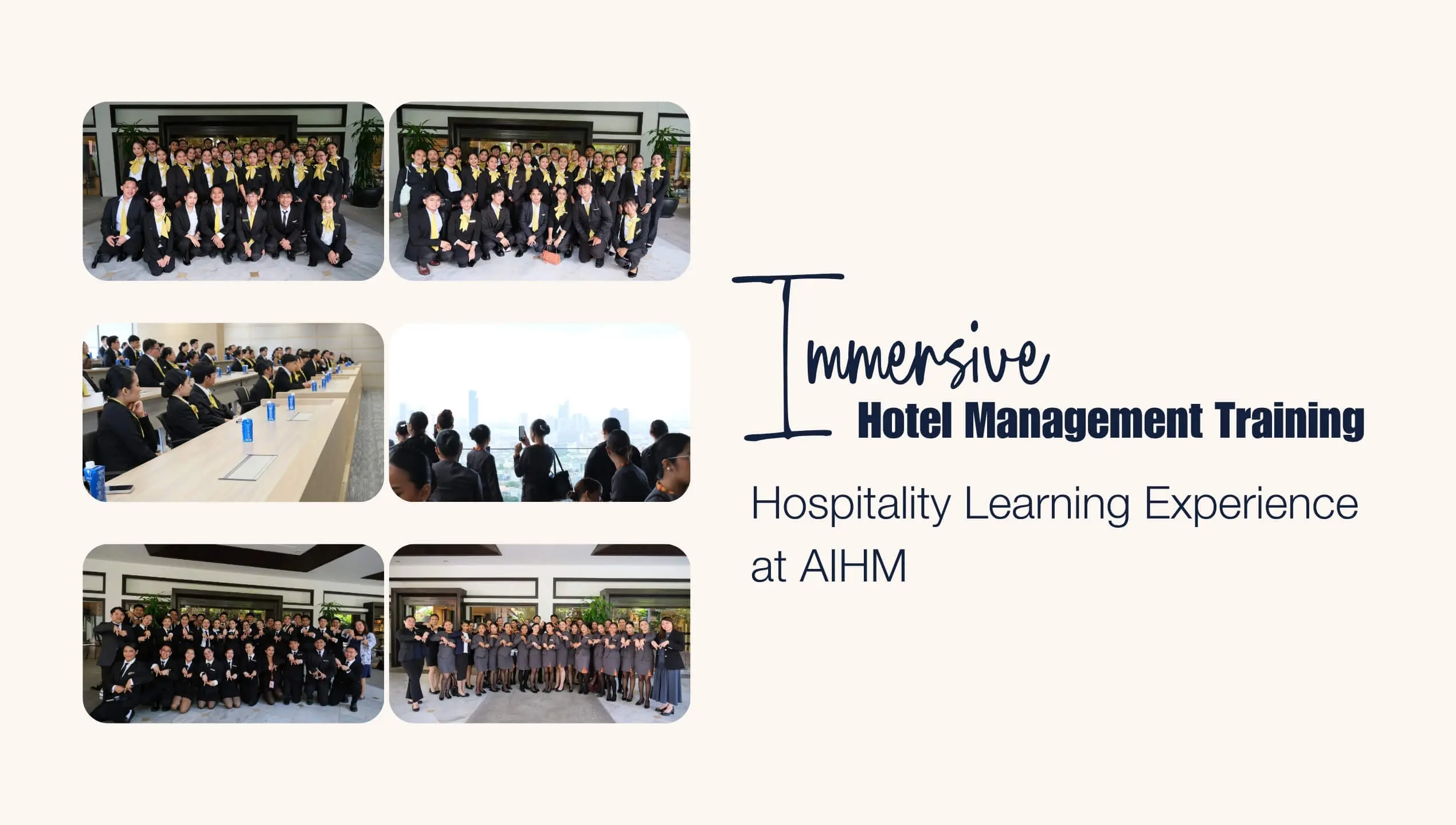 Students from the Philippines participate in an immersive hospitality management training programme at AIHM Bangkok, combining classroom learning, hotel operations exposure, and industry experiences.