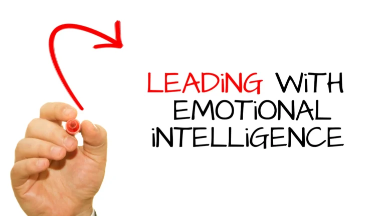Leading with emotional intelligence concept showing leadership direction empathy and decision making skills in hospitality management