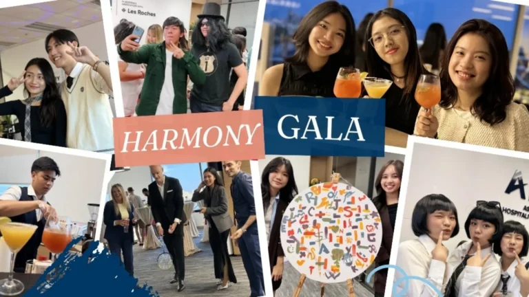 AIHM students enjoying Harmony Gala event showcasing hospitality experience teamwork creativity and student life in Bangkok