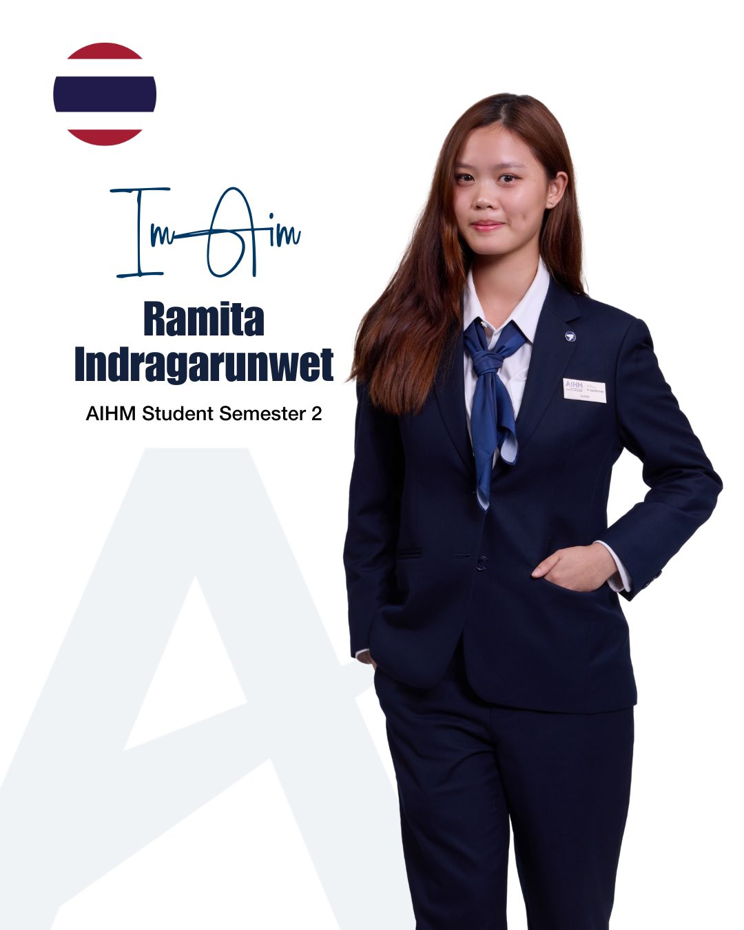 AIHM Student Ambassadors standing in the hospitality campus, showcasing leadership, international student community, and global hospitality training.