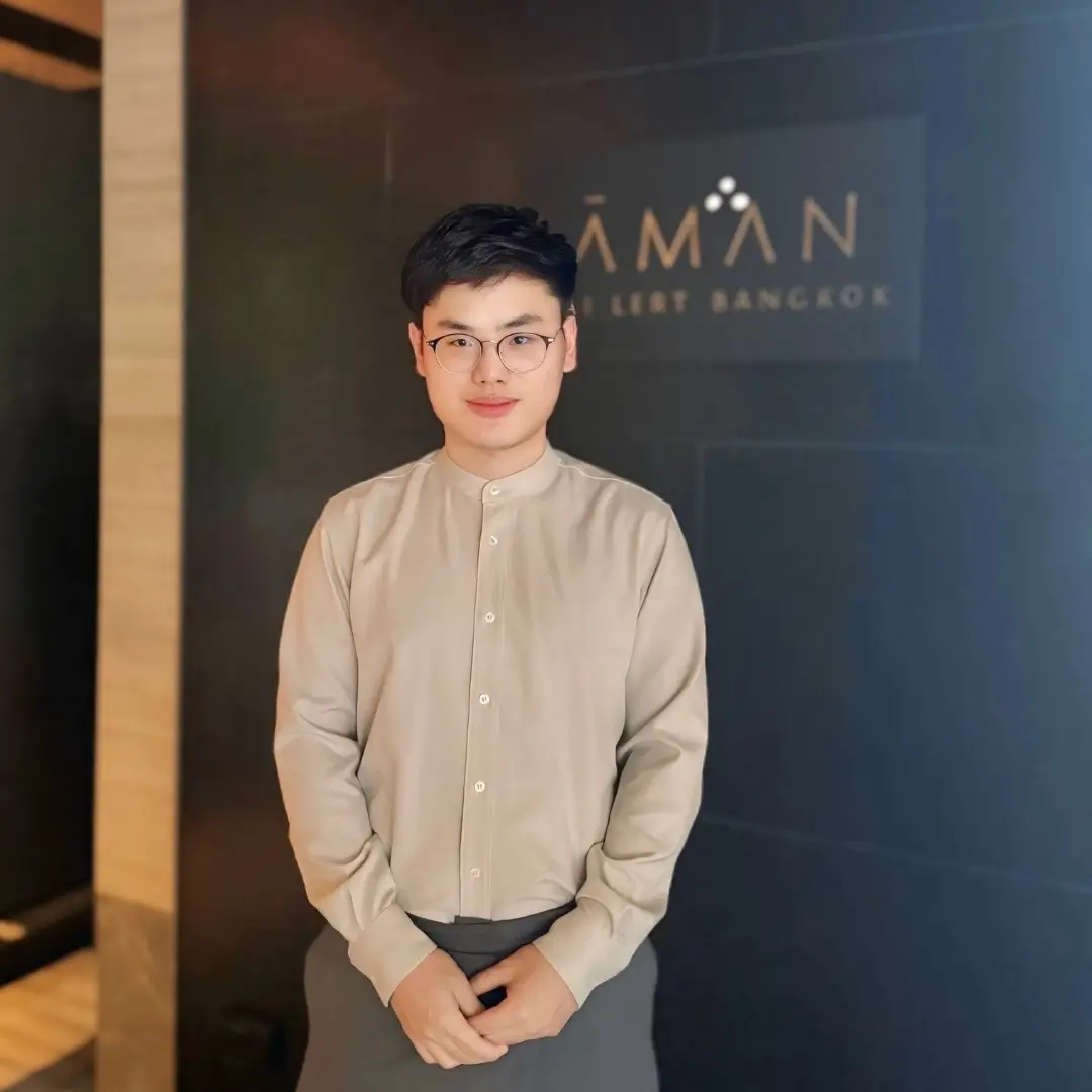 AIHM alumnus at Aman Bangkok showcasing luxury hospitality career opportunities for hospitality management graduates in Thailand
